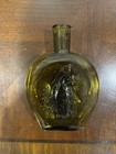 Arthur Singer Glass Bottle Embossed Brown Pelican Bird Yellow Clevenger Brothers