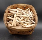 Basket Of 1920s Wood Clothes Pins
