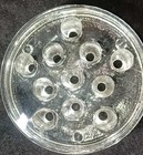 Mcm Vintage 3 1 4  Vase Opening  Clear Glass Flower Frog  11 Holes 