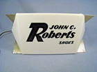 Rare Vintage John C  Roberts Shoes Lighted Sign 12  W  X 6 1 2  T 