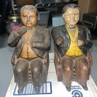  2  1875 Vintage Cast Iron Tammany C i  Mechanical Bank Antique Yellow Vest