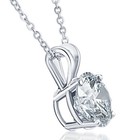 1 - 5 Ct Round Diamond 4-prong Pendant 14k Gold Necklace Lab Grown