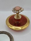 Vintage Vanity Lot Hand Mirror Hat Pins Perfume Bottle Earrings 