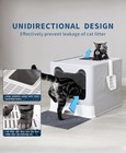 Cat Litter Box With Litter Mat And Scoop Front Entry Top Exit Kitty Box  grey 
