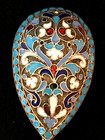 Large 5 3  Rare Russian Spoon Cloisonne Enamel Silver 84 Russia Imperial Antique