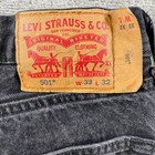 Levis 501 Jeans Mens 33x32 Black Button Fly Straight Grunge Punk 32x29