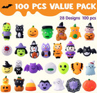 100 Pcs Halloween Mochi Squishy Toys For Kids Gift  Halloween Kawaii Sensory Str