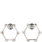 Pink Tourmaline Earrings 6p Hexagonal Round Mixed Cut White Gold K14wg