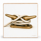 Vintage Brass Sailboat Cleat With Coiled Line