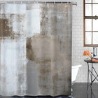Grey Brown Bathroom Set With Shower Curtain And Rugs Accessory gray Abstract Pai