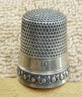 Antique Fancy Sterling Thimble Simons Bros  Co  Size 10 Sewing   