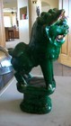 Chinese Antique Colorful Hand Carved Foo Dog 10  Tall