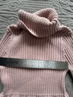 Lulurain Girls Pink Cable Knit Turtleneck Sweater Dress Size 6x 6-7y