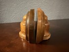 Vintage Mid Century Modern Art Deco  Myrtlewood Carved Bell Bookends Rare
