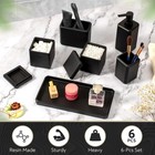 6 Pcs Matte Black Bathroom Accessory Set  Liquid Soap Dispenser  Toothbrush