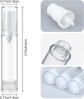 12 Pcs Empty Airless Pump Bottle Vacuum Lotion Bottles Refillable Clear Travel