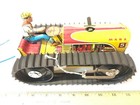 1940   s Marx  5 Windup Litho Tin Climbing Tractor W rubber Treads Driver Nice  