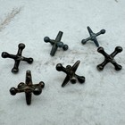 Lot Of 6 Vintage Antique Jacks Sturdy Metal Toys Games No Ball -jax