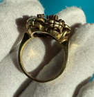 Wonderful Vintage   Antique 14k Yellow Gold Ring W  Natural Diamonds   Enamel