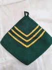 New Handmade Crochet Potholders 100  Cotton Crochet Thread Green yellow Set Of 2