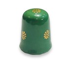 Vintage Limoges France Green   Gold Porcelain Thimble