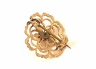 Vintage Small Art Deco Floral Abstract Flower Filigree Pearl Gold Plated Pin