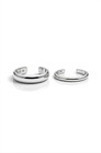 925 Sterling Silver Toe Ring Set 2p Adjustable Open Band Foot Rings Women Beach