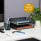 Mind Reader 2-tier Stackable Paper Desk Tray Metal Black 2 pack  dstack2-blk 