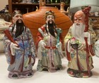   9   h   Vintage Chinese Fu Lu Shou Feng Shui Trio Gods Figurines Statues