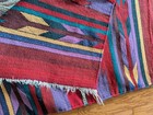 Vintage Geometric Hand Woven Chimayo Rug From New Mexico  Pre-owned With Love