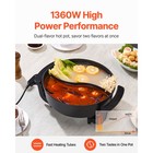 Electric Hot Pot 5 L Non-stick Shabu-shabu Hot Pot With Divider For 6-10 People