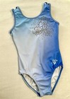 Jordan Chiles Gk Elite Leotard Gymnastics Blue Poses Mesh Rhinestone Bling Am