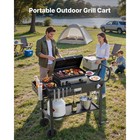 31 x17  Outdoor Grill Cart Grilling Table For Picnics Foldable Outdoor Cooking