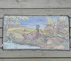 Vintage Velvet Tapestry Pheasant Wall Hanging Rug Mcm 38x19 5