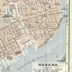 1909 Original Lithograph Color Street Map Of Habana Havana Cuba   Wagner   Debes