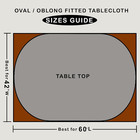 Clear Oval Fitted Vinyl Tablecloth - Heavy Duty Elasticized Table Cover Elastic