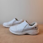 Nurse Mates Womens 8 5 W White Leather Slip-on Skid Resistant Work Shoes  229904