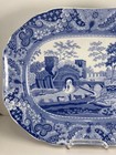 Antique 19th Century Spode Blue   White Transfer-ware Large Platter