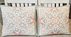 Lucida Pair Of 20x20 Inch Beautiful Square Pillows Plump Down Inserts 