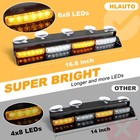 Emergency Strobe Light Bar 2x16 8  Amber White Safety Led Warning Hazard Traffic