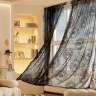 Lace Curtains For Living Room  63 Inches Long  2 52 w X 63 l  pack Of 2  Black