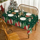  Christmas Tablecloth 60  84 Inch Rectangular  60  X 84   rectangular  Green