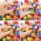 Assorted Size Small Sparkle Balls  Tinsel Pom Poms Puff Balls Glitter Pompoms   