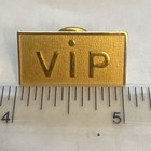 Vip Gold Tone Rectangular Lapel Pinback Pins Set Of 2 