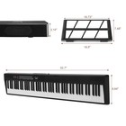 88-key Folding Piano Semi-weighted Keyboard  Portable Piano With X Stand Black