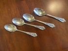 Vintage Rose Point By Wallace Sterling Silver Tea Spoon - Set Of 4 - 6 