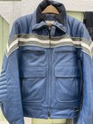 Vtg 1988 Polaris Leather Blue Snowmobile Racing Suit Jacket Bibs Set 2 Pc Size L