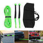 Long Towing Rope W  2 Soft Shackles Elasticity Recovery Rope Kit Green 30580lbs