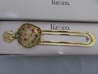 Liz   Co Teacher Rhinestone Gold Apple Metal Bookmark New In Box 5 