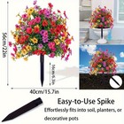 2pcs Uv Resistant Artificial Violet Flower With Stake  Outdoor Garden Yard Decor